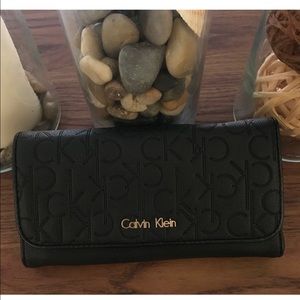 Calvin Klein- Black Embossed Monogram Wallet